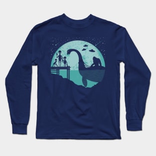 Bigfoot Riding Loch Ness Monster Long Sleeve T-Shirt